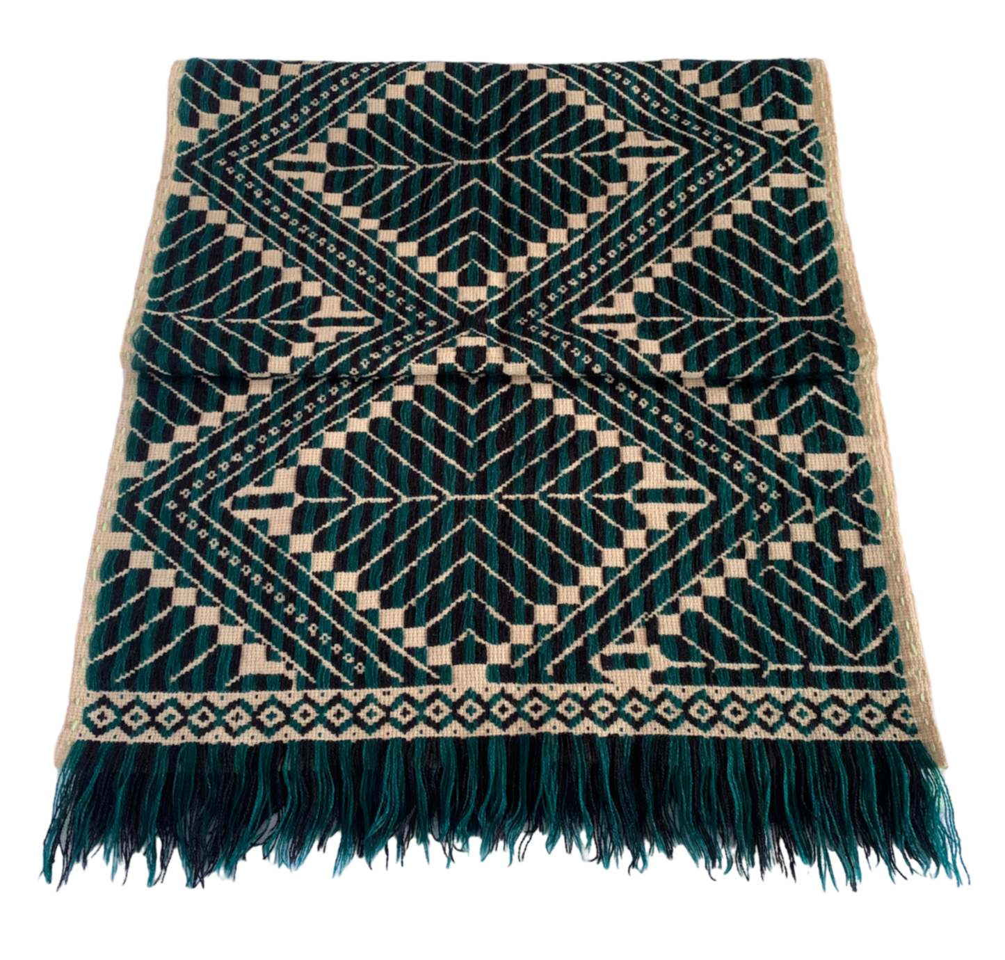 Mazahuas table runner, green