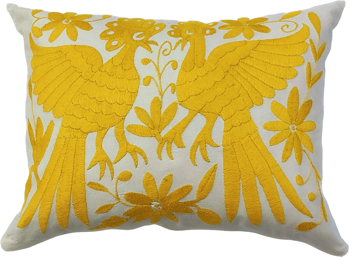 OTOMI embroidered cushion, yellow