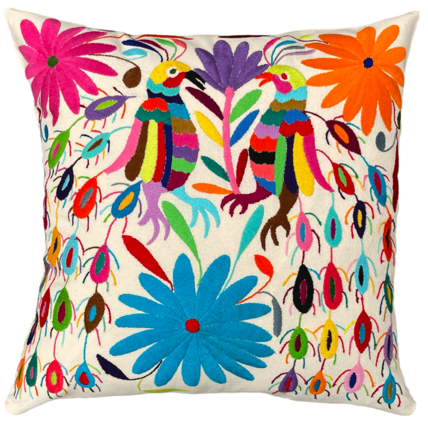 OTOMI embroidered cushion, multi-colored
