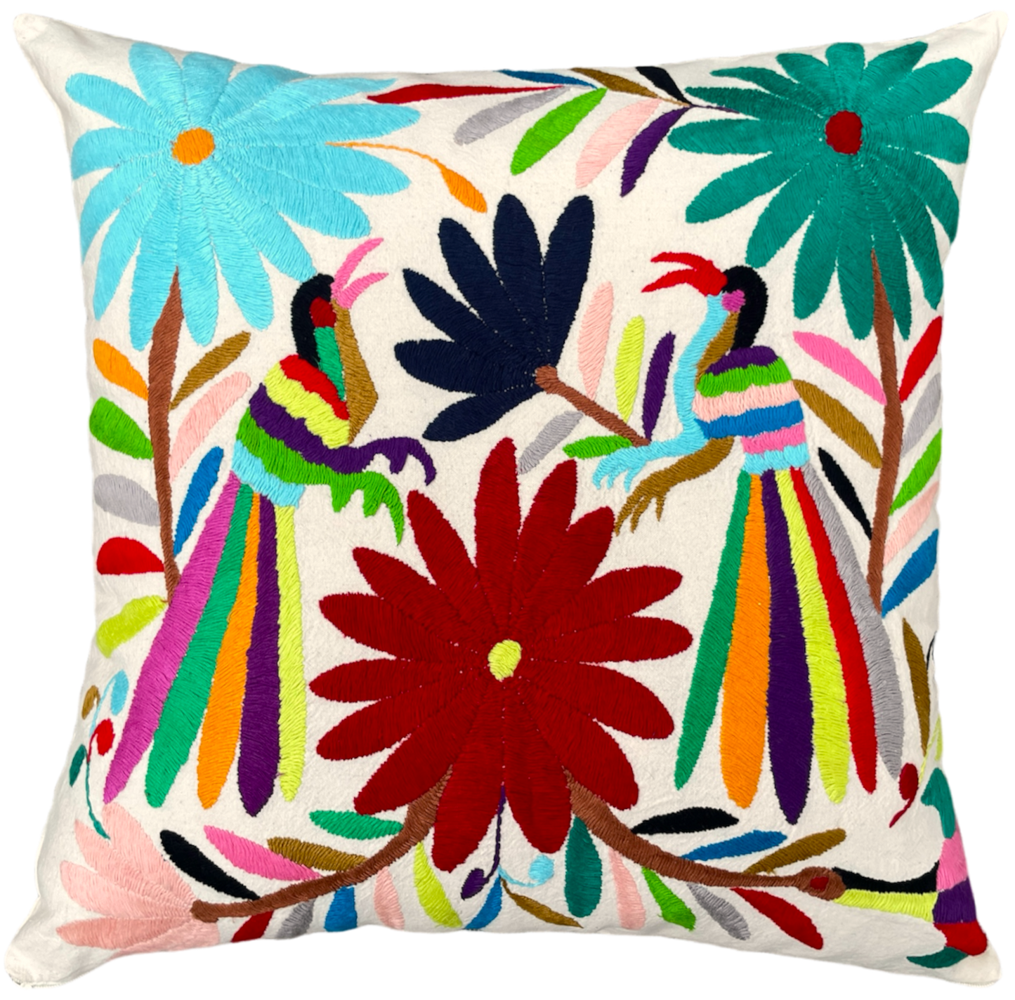 OTOMI embroidered cushion, multi-colored