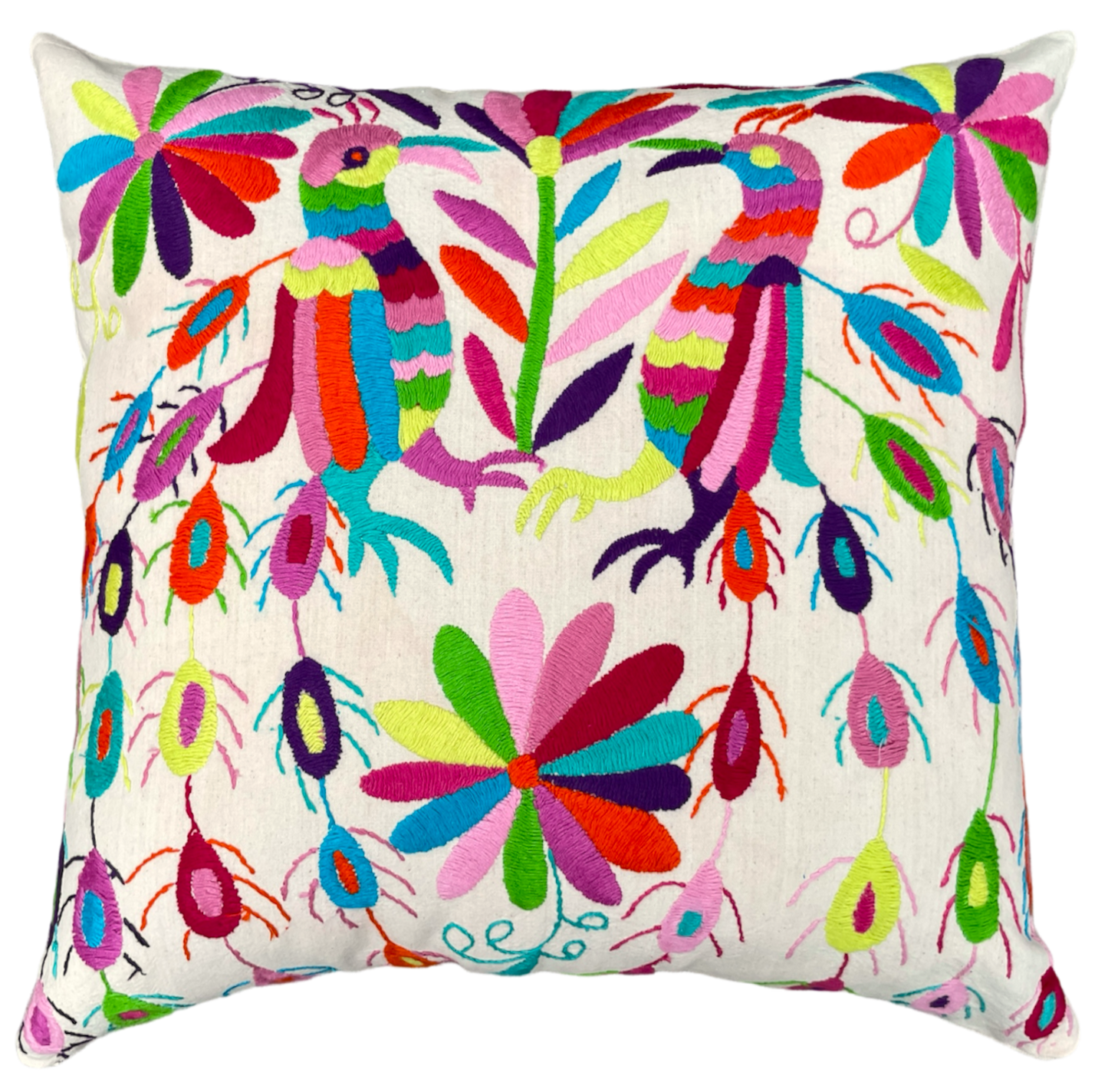OTOMI embroidered cushion, multi-colored