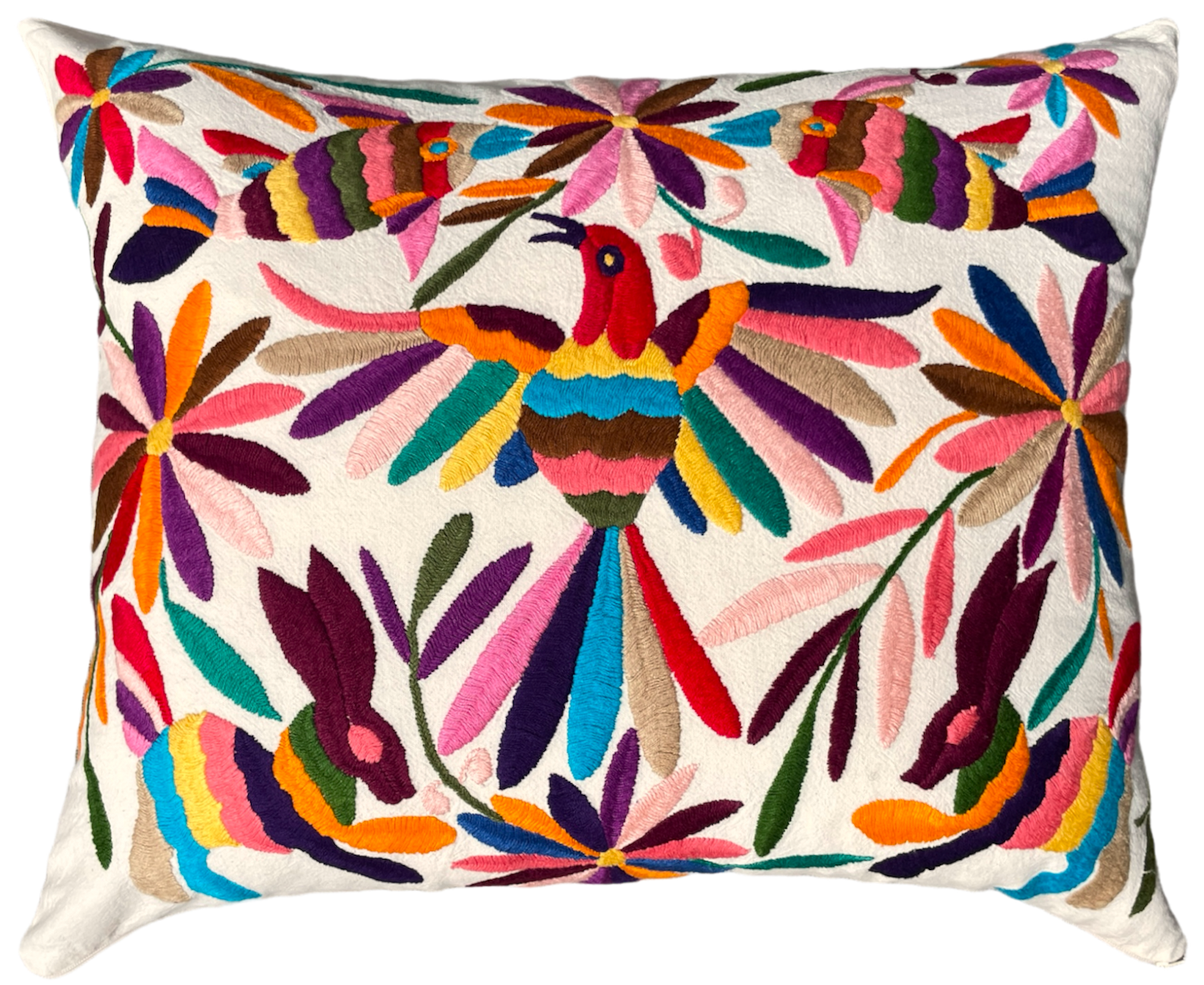 OTOMI embroidered cushion, multi-colored