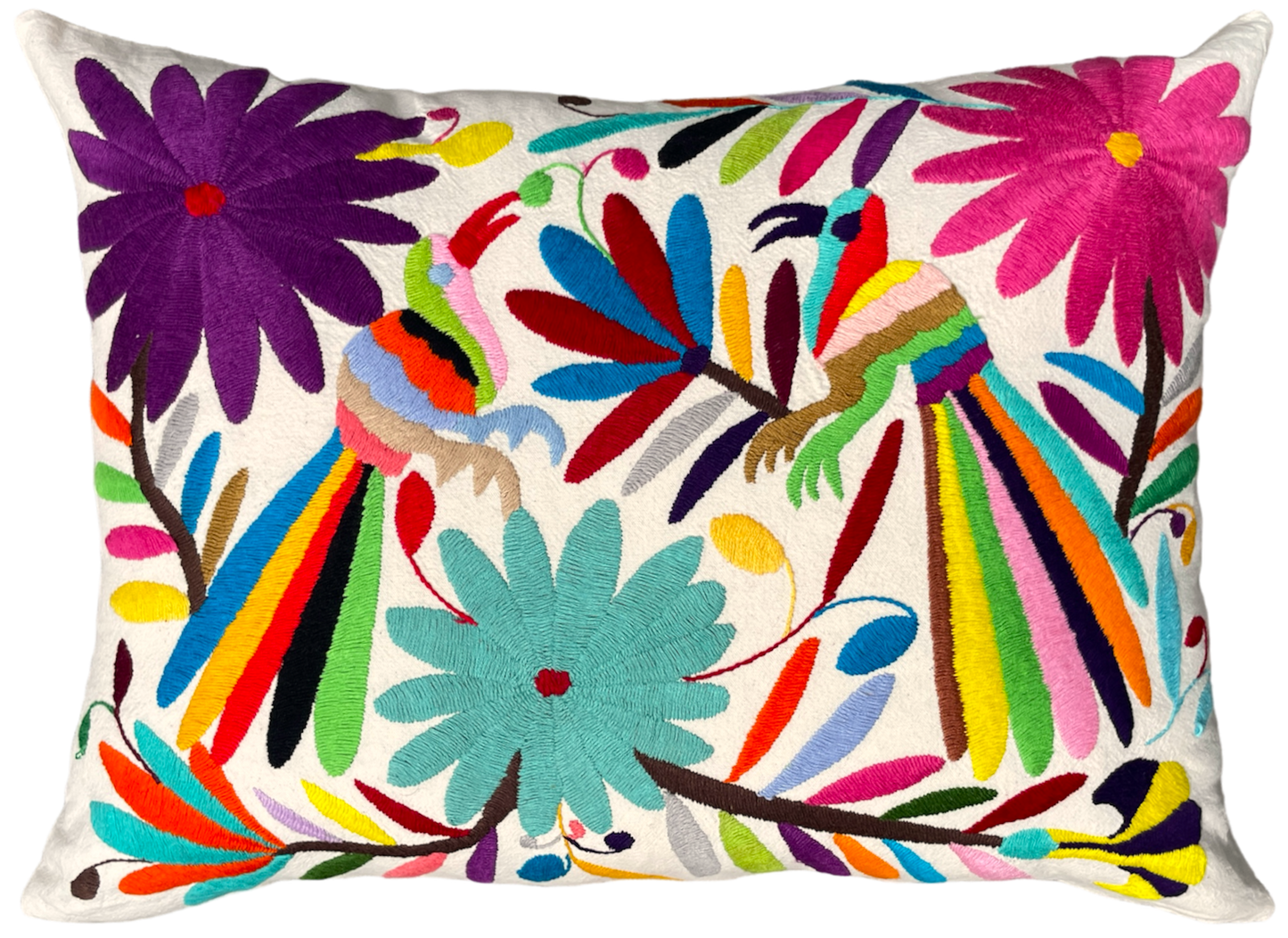 OTOMI embroidered cushion, multi-colored