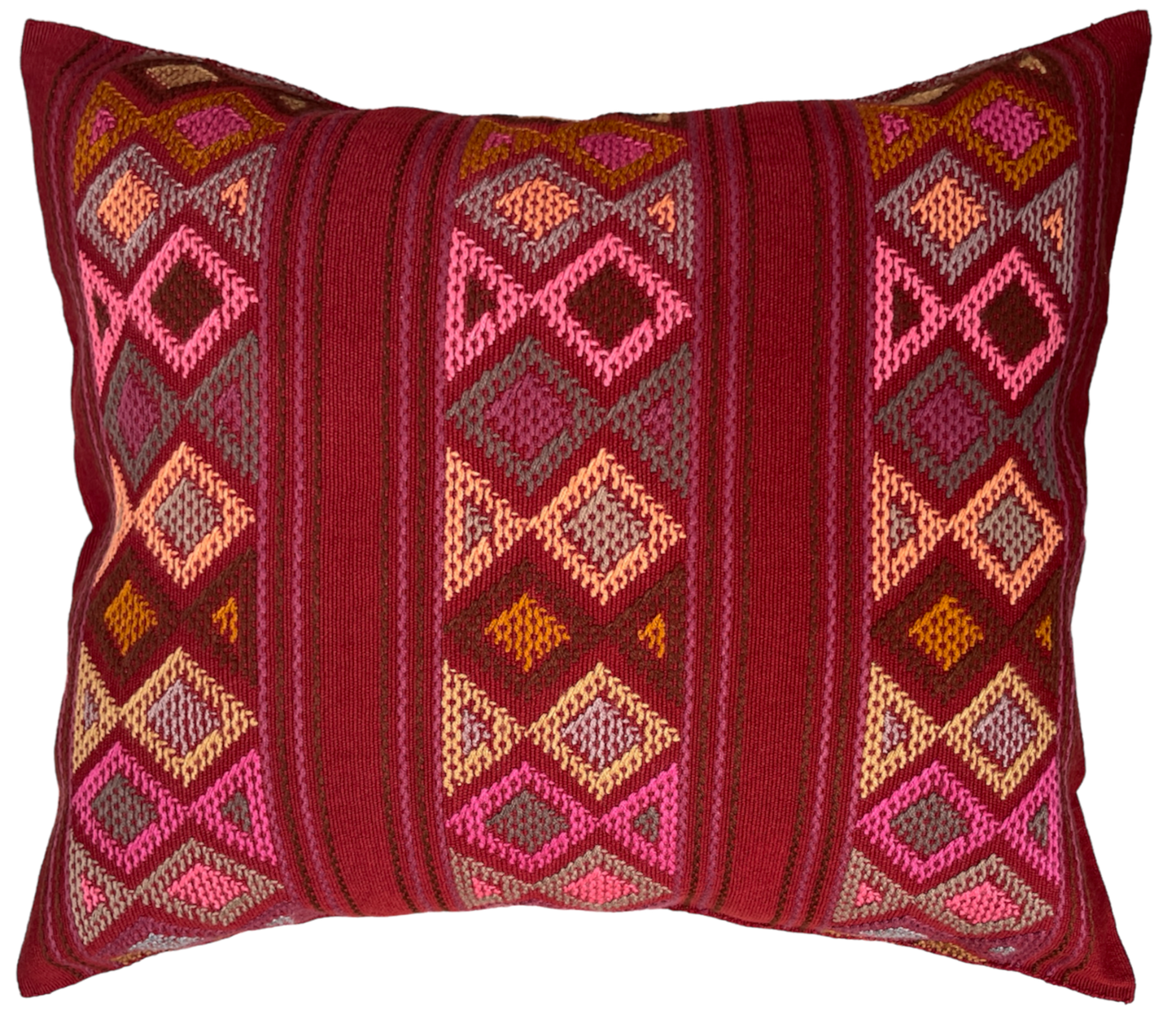 Housse de coussin tissée TZOTZIL, l'ocre rouge, 48Lx43l