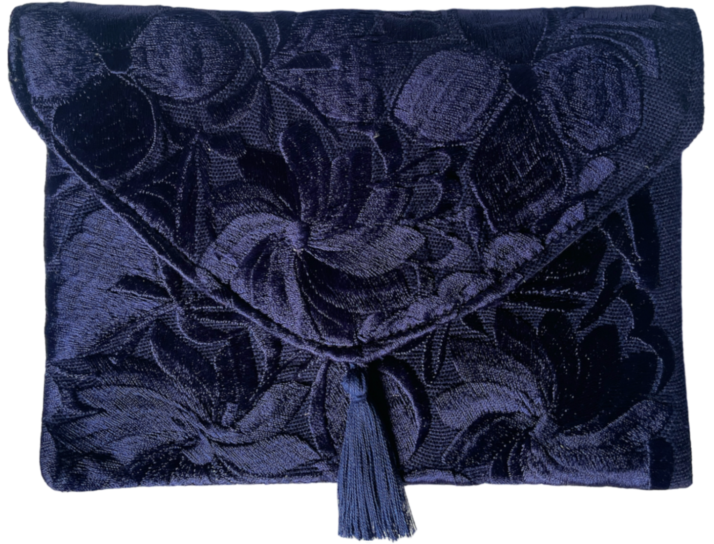 Pochette florale, bleue marine
