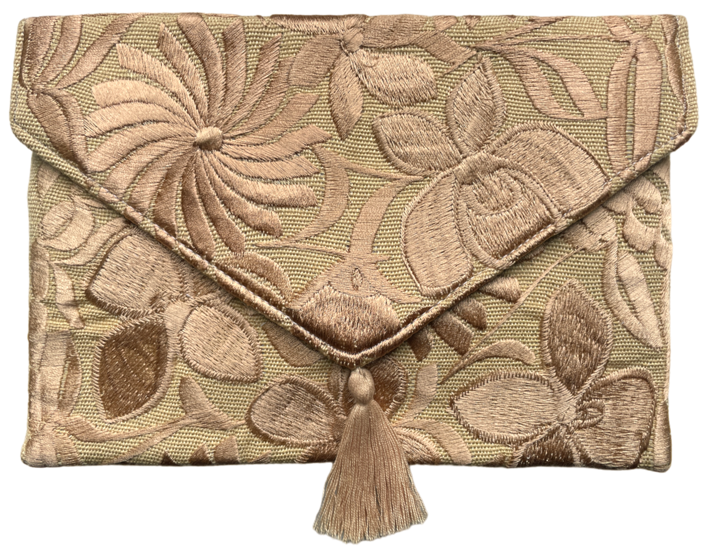 Pochette florale, dorée