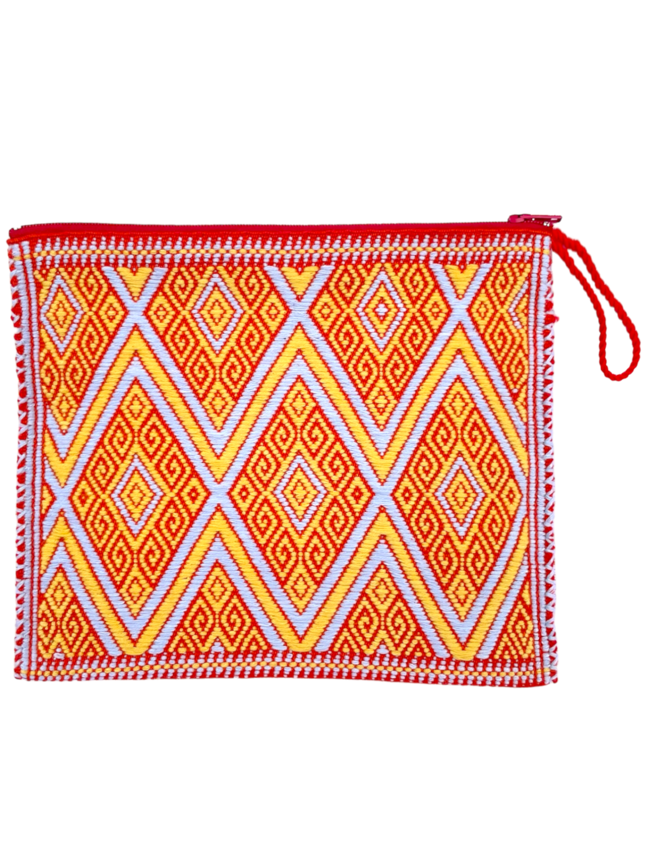 Pochette Tzotzil, orange et jaune, 20cm x 16cm